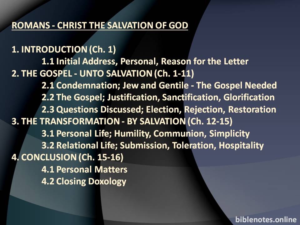 Romans - Christ The Salvation of God