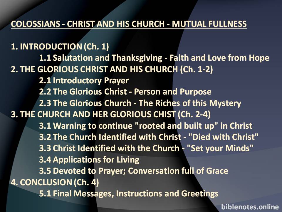 Colossians - Christ and His Church - Mutual Fullness