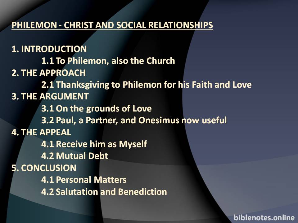 Philemon - Christ and Social Relationships