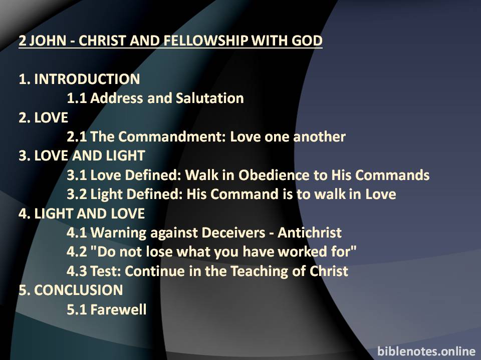 2 John - Christ and Fellowship With God
