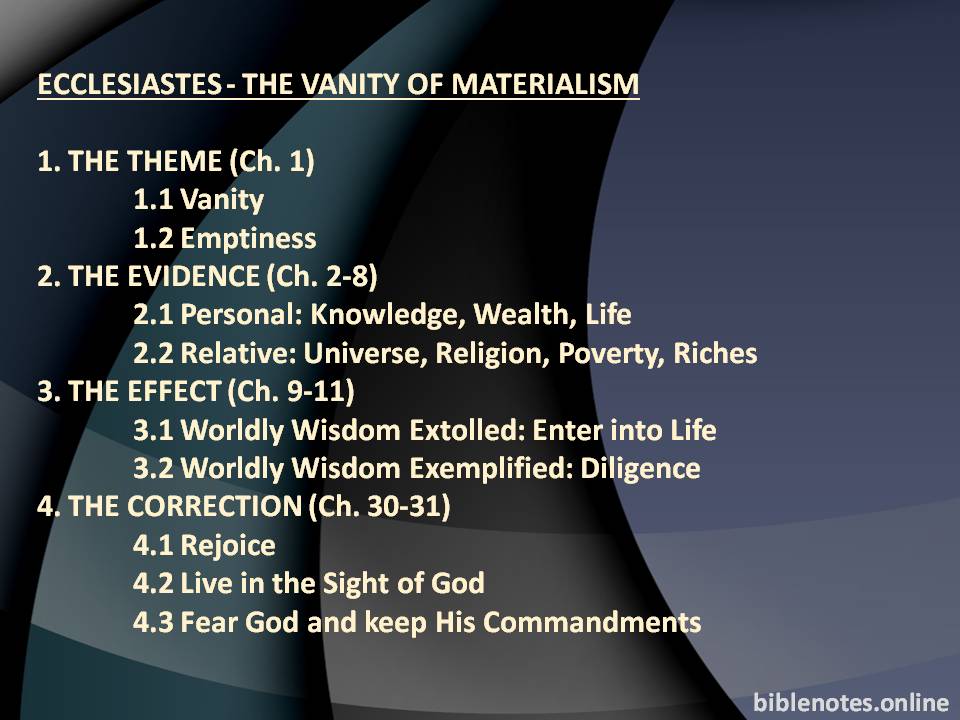 Ecclesiastes - The Vanity of Materialism