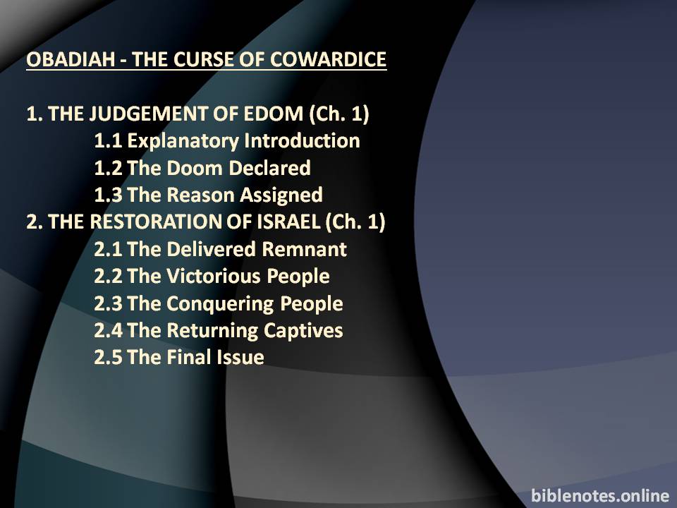Obadiah - The Curse of Cowardice