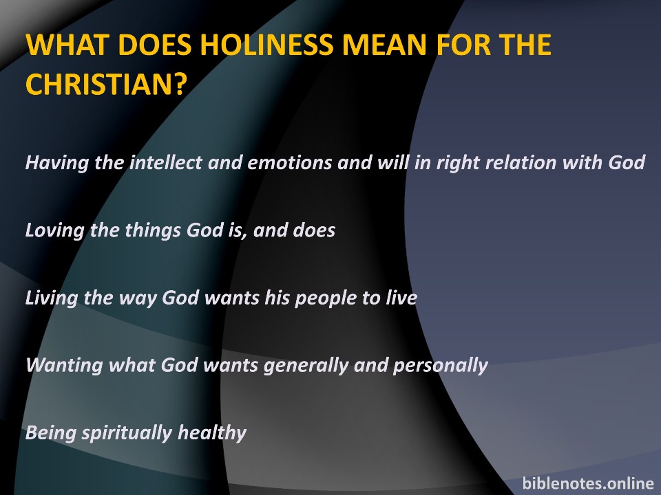 Holiness for the Christian