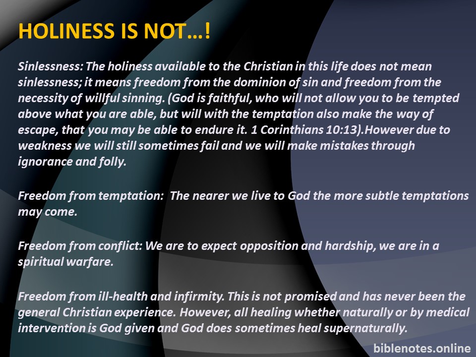 What Holiness is Not