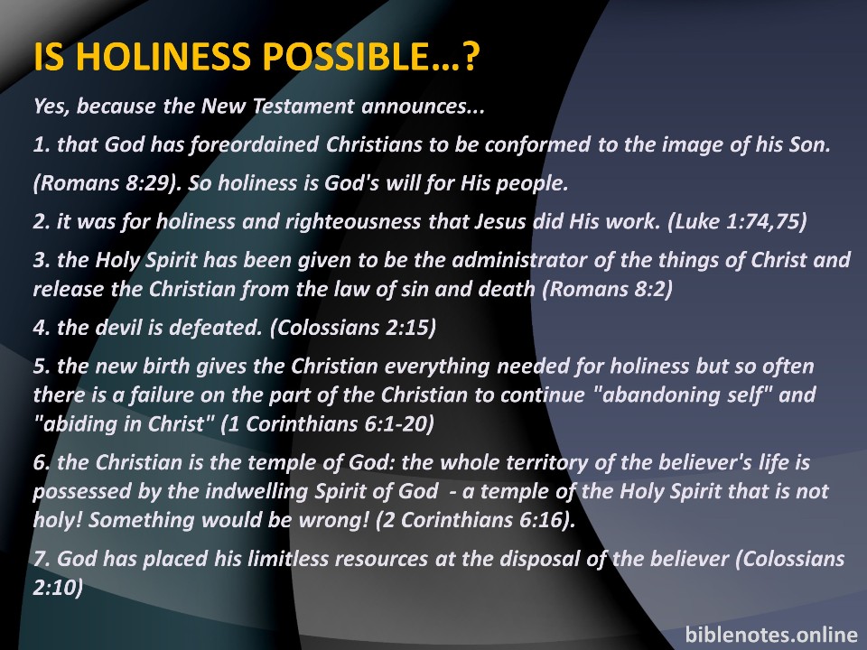 Is Holiness Possible?