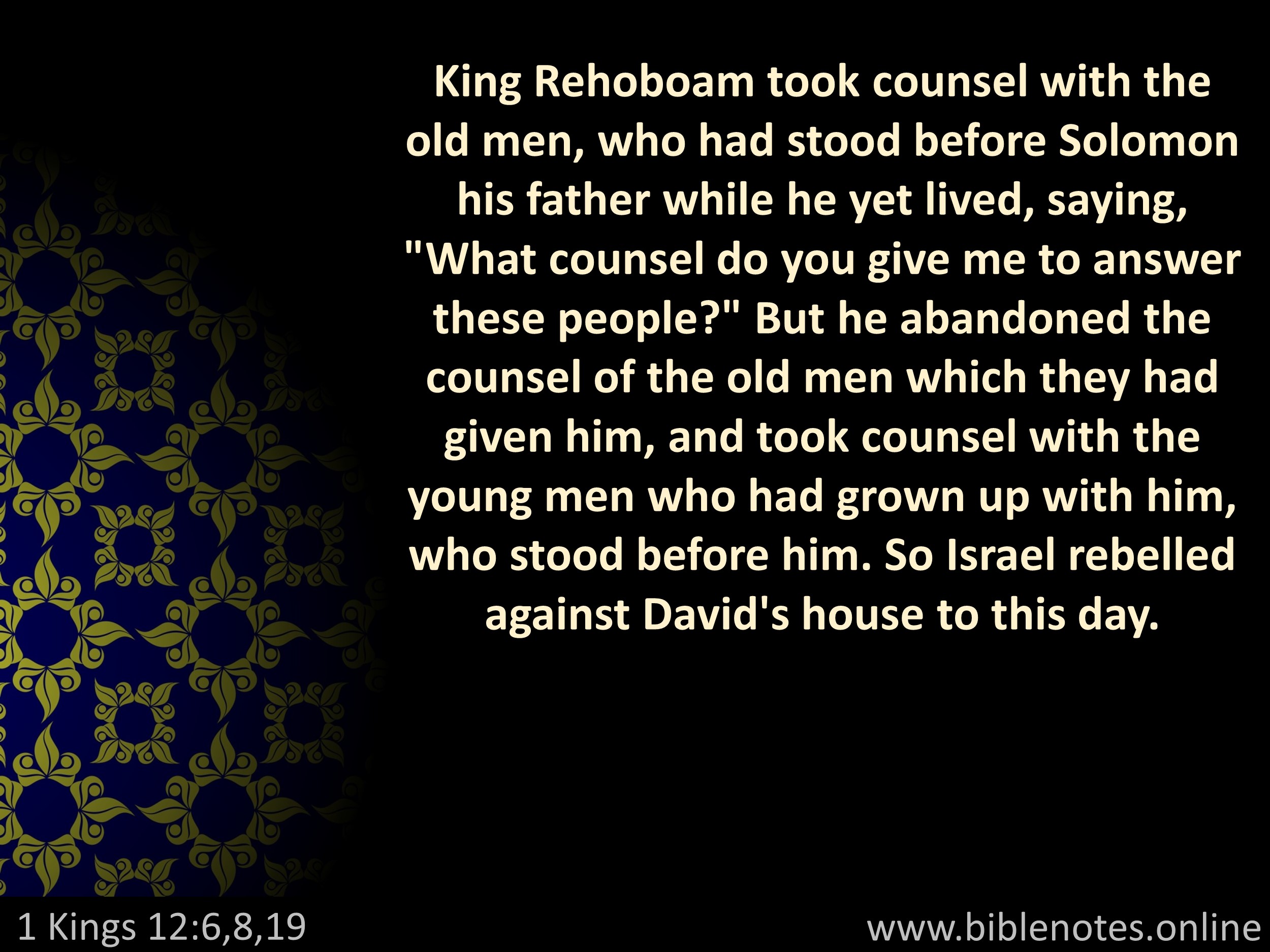 Bible Verse from 1 Kings Chapter 12