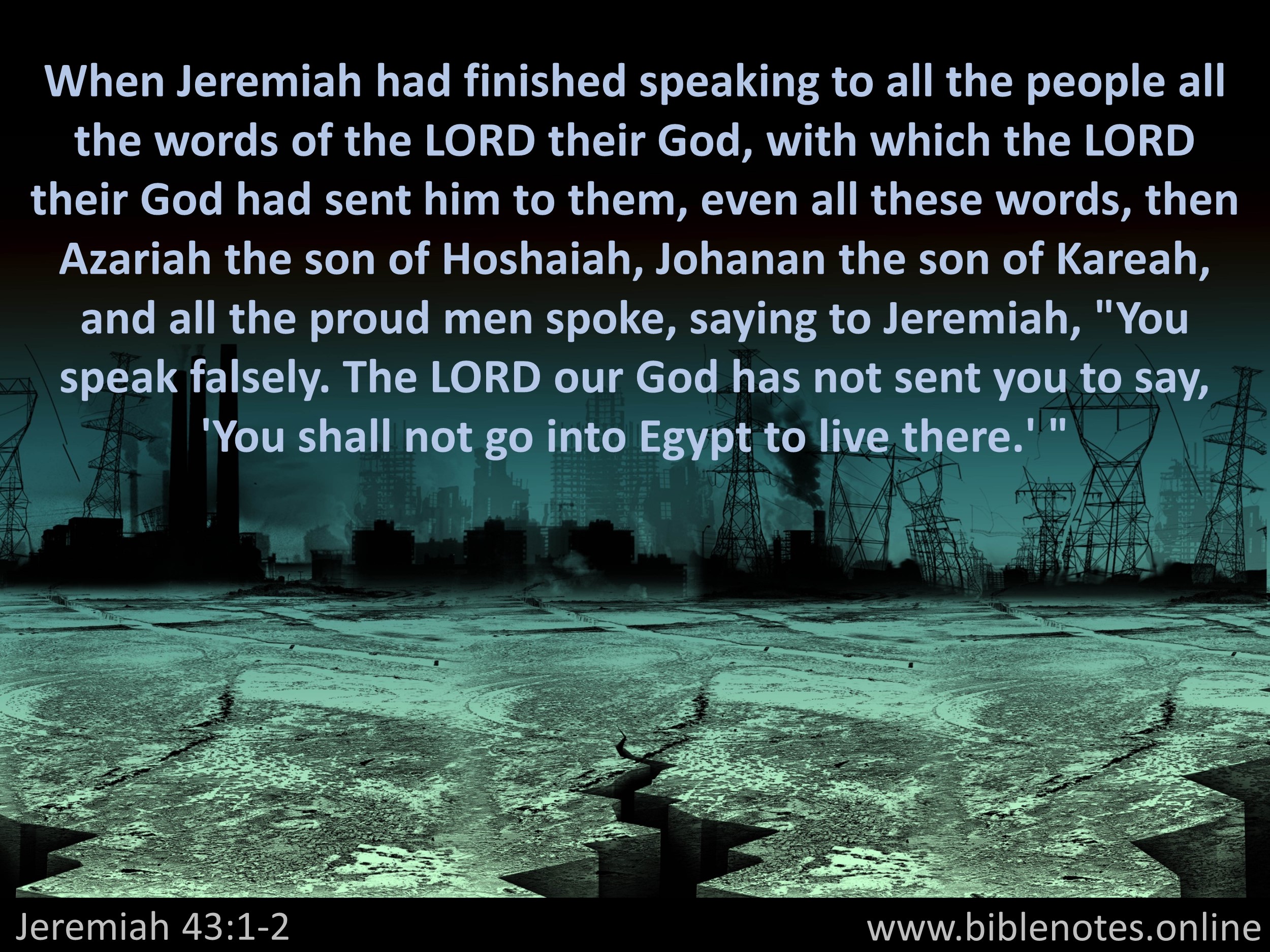 Bible Verse from Jeremiah Chapter 43