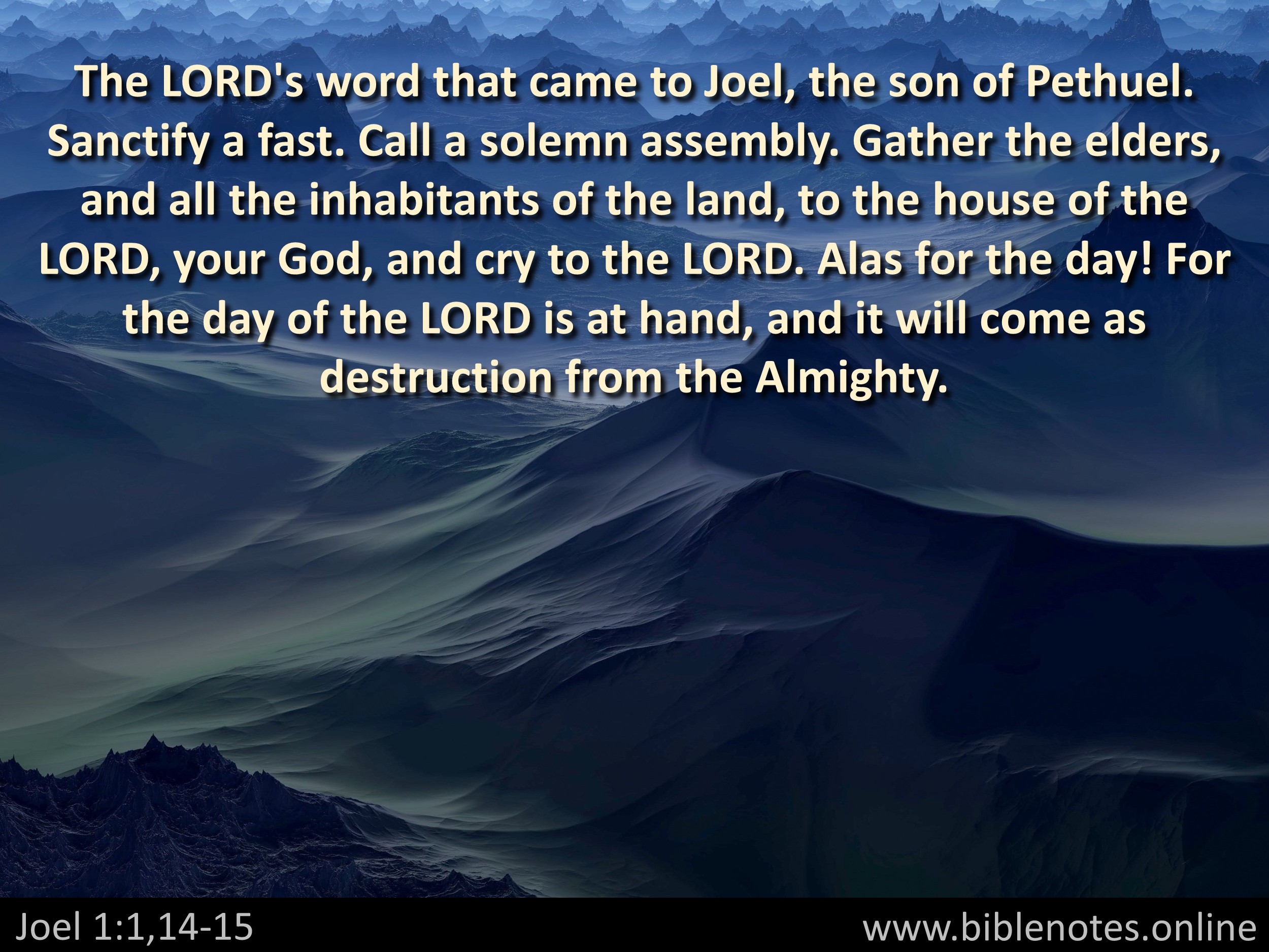 Bible Verse from Joel Chapter 1
