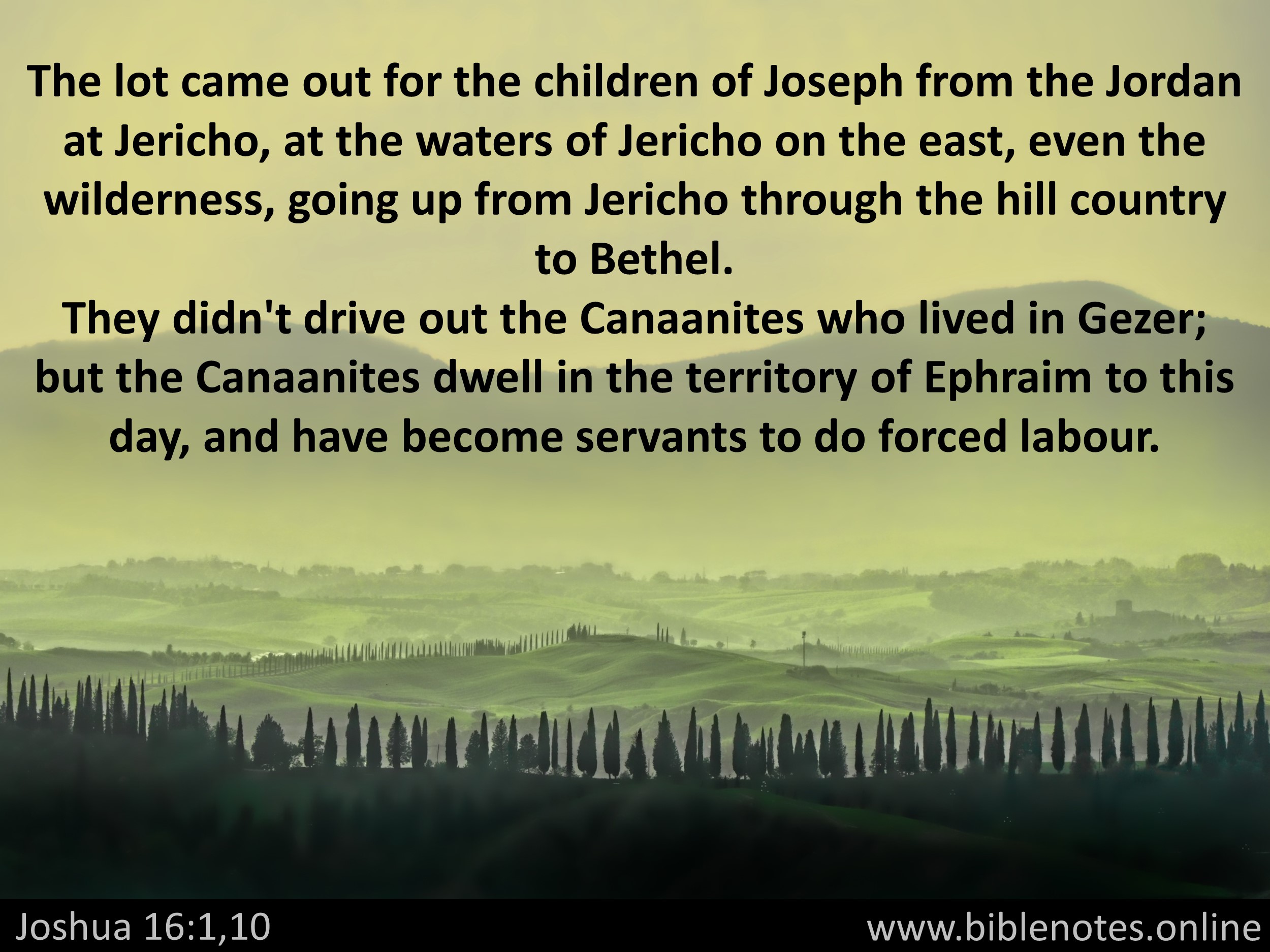 Bible Verse from Joshua Chapter 16